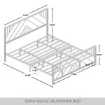 Sherrard Geometric Slat Metal Platform Bed - Image 3