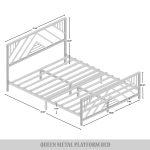 Sherrard Geometric Slat Metal Platform Bed - Image 4