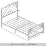 Sherrard Geometric Slat Metal Platform Bed - Image 5