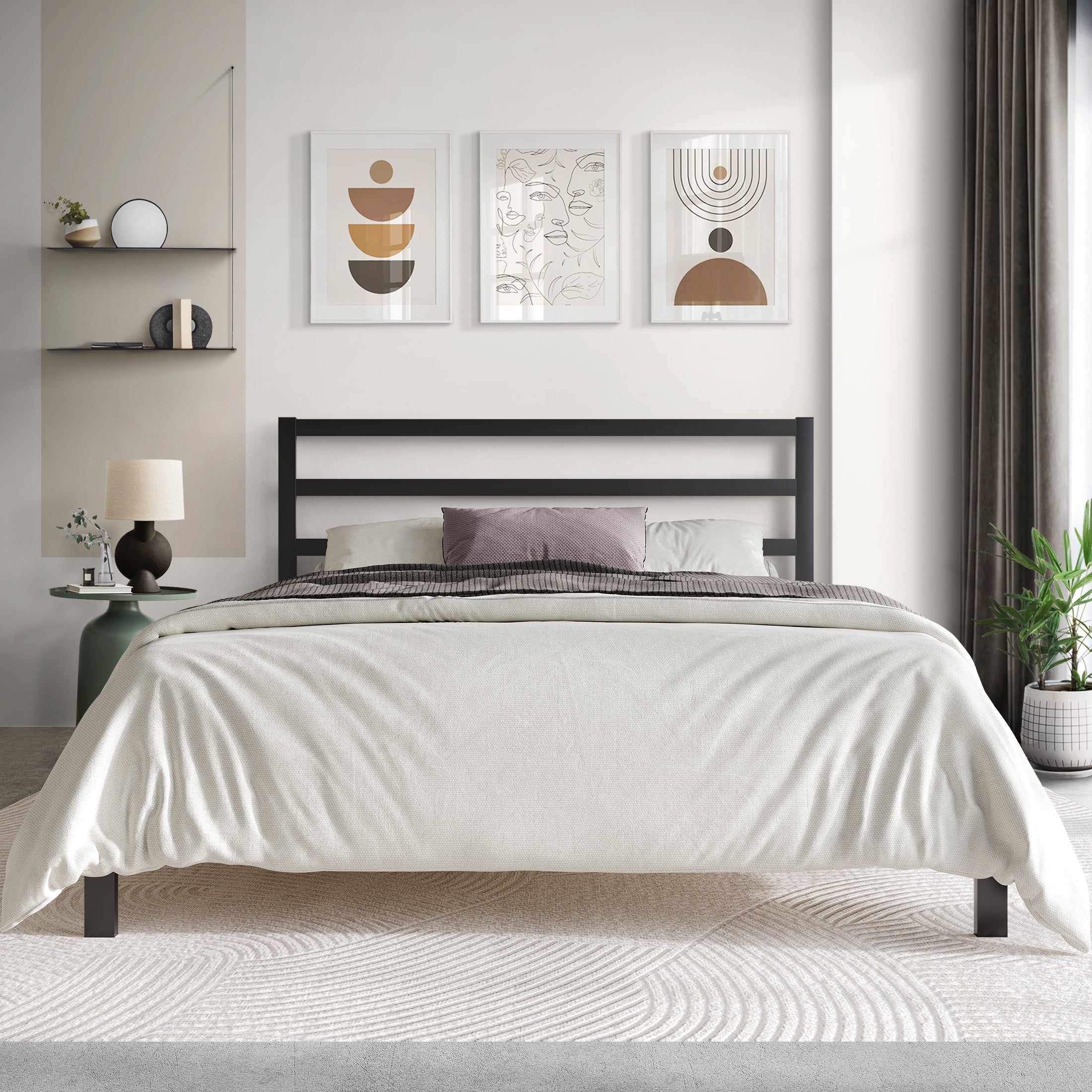 CMB031PL-BK-MT-LS1_ALT2_2966e4e1-4cbb-4a1f-ae8e-fb6906b3921f.jpg Deareon Classic Metal Platform Bed - Image 1