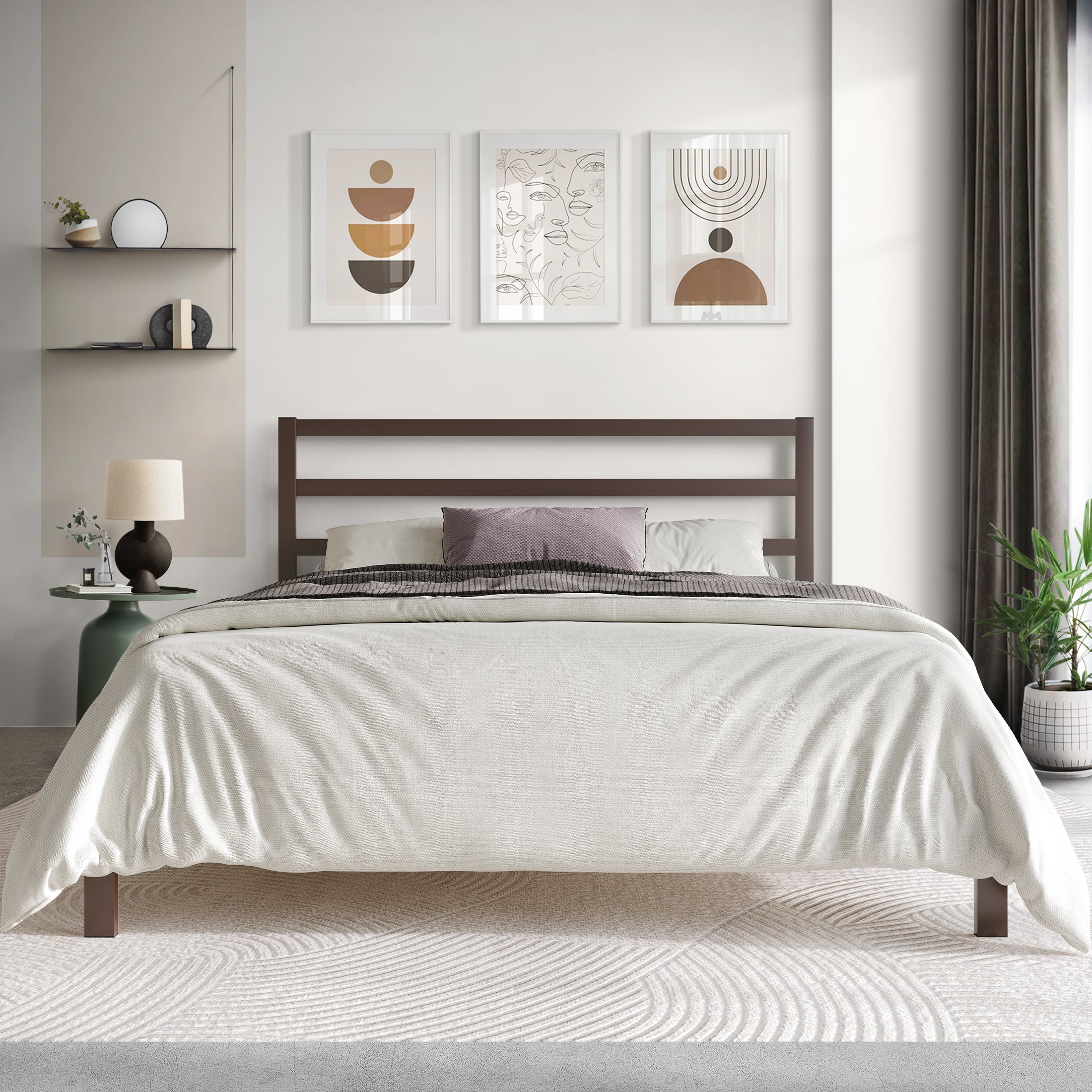 CMB031PL-BN-MT-LS1_ALT2_7665d3ba-1ff5-4b3c-b89f-936f9d4ba72b.jpg Deareon Classic Metal Platform Bed - Image 1