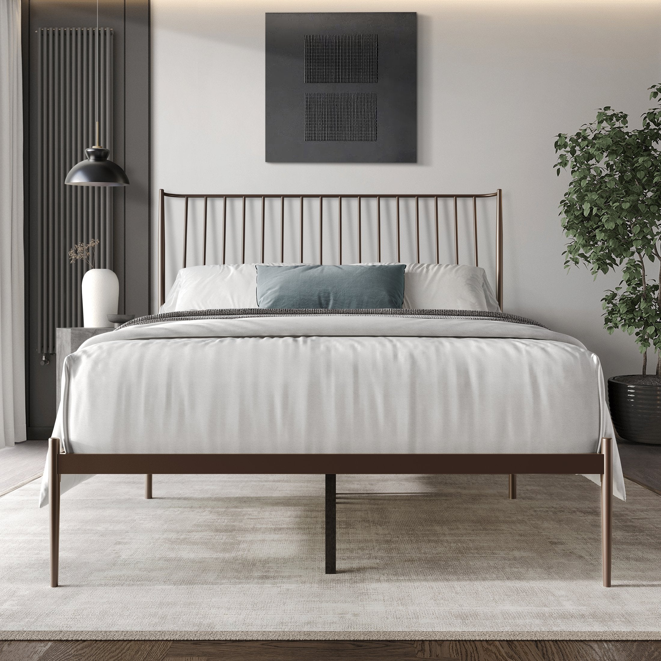 CMB045PL-BN-MT_LS1_ALT2.jpg Rashae Metal Platform Bed - Image 1
