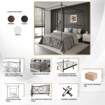 Zaniyha Metal Canopy Bed - Image 5