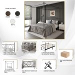 Zaniyha Metal Canopy Bed - Image 5