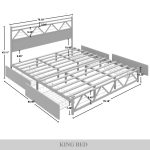 Annagreth Contemporary Metal Platform Bed with 4 Metal Drawers - Image 3