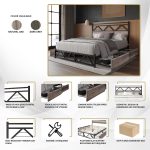 Annagreth Contemporary Metal Platform Bed with 4 Metal Drawers - Image 5