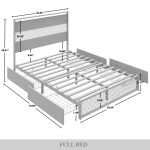 Khadijia Modern Metal Platform Bed with 4 Metal Drawer - Image 2