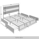 Khadijia Modern Metal Platform Bed with 4 Metal Drawer - Image 3