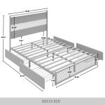 Khadijia Modern Metal Platform Bed with 4 Metal Drawer - Image 4