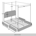 Laurien Chic Metal Canopy Bed - Image 4