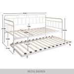 Kaniece Curved Edge Metal Twin Daybed with Trundle - Image 4