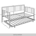 Wiscasset Twin Size Metal Daybed with Trundle - Image 4