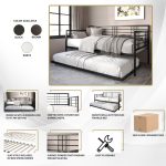 Wiscasset Twin Size Metal Daybed with Trundle - Image 5