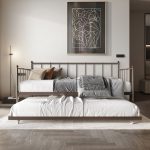 Mjudi Twin Size Metal Daybed with Trundle - Image 2